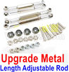 WPL C24 C-24 Spare Parts-08-29 Upgrade Metal Length Adjustable Rod(4pcs)-Silver,WPL C24 C-24 RC Car Parts,WPL Parts,WPL C24 C-24 RC Military Truck Spare parts Accessories,WPL 4X4 1:16 Off-road Truck Parts